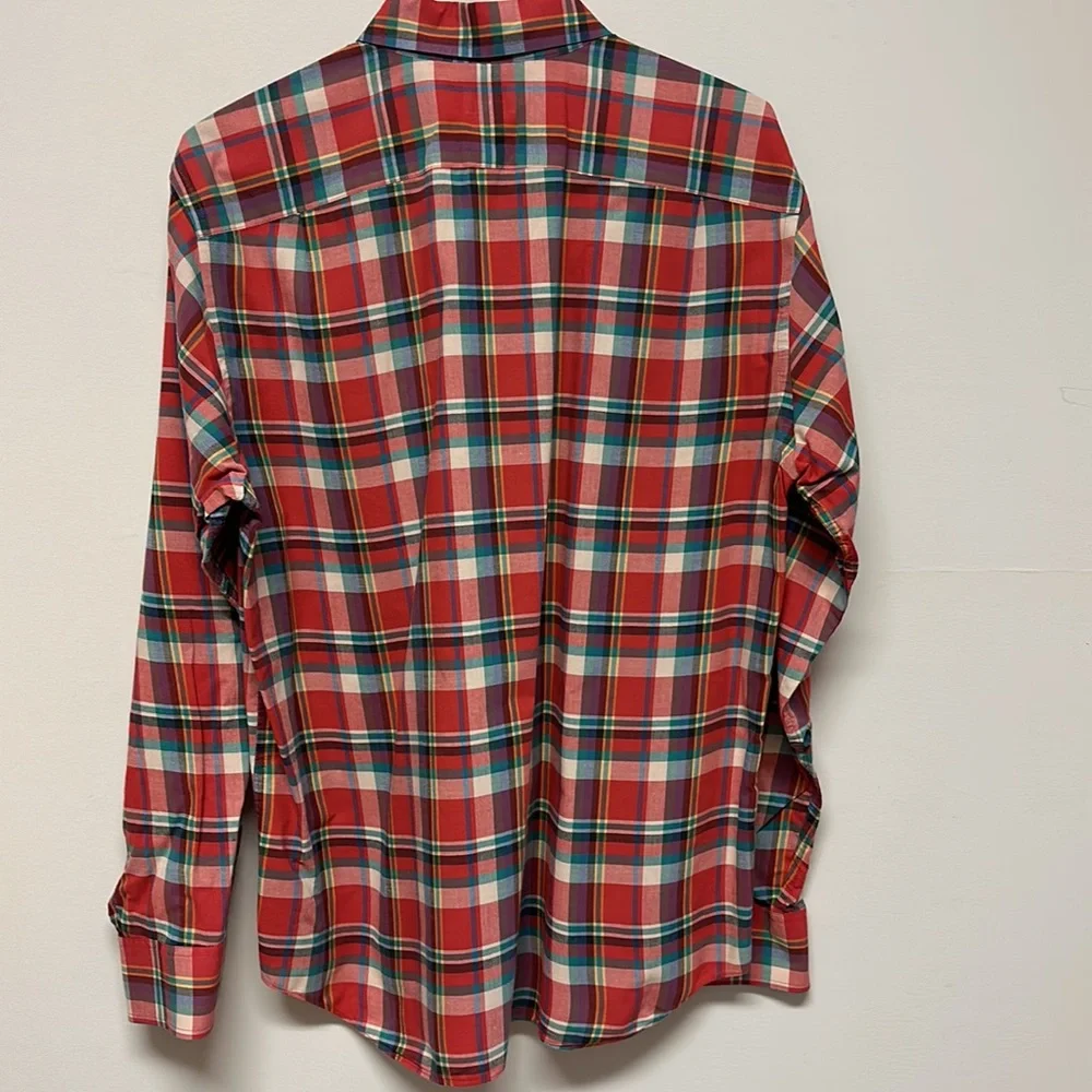J. Crew Summer Plaid Long Sleeve Button Down Shirt L